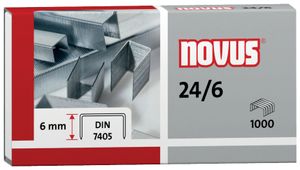 NOVUS Agrafes 24/6 DIN, 1000 pièces, galvanisées 