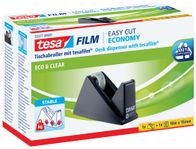 TESA Dérouleur de table , Easy Cut, ecoLogo®, noir, y compris 1 rouleau de tesafilm® Eco & Clear, 10m : 15mm