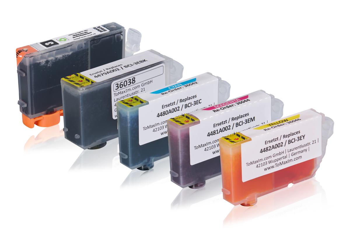 Multipack kompatibel zu Canon 4479A002 / BCI-3 enthält 1xBK, 1xBK, 1xC, 1xM, 1xY