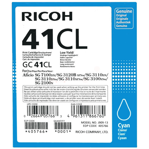 Original Ricoh 405766 / GC41CL Tinte Sonstige