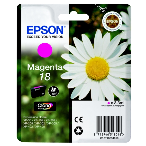 Original Epson C13T18034012 / 18 Tintenpatrone magenta