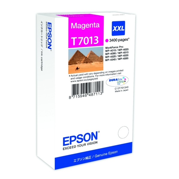 Original Epson C13T70134010 / T7013 Tintenpatrone magenta