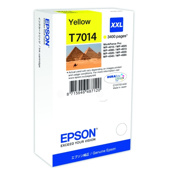 Original Epson C13T70144010 / T7014 Tintenpatrone gelb