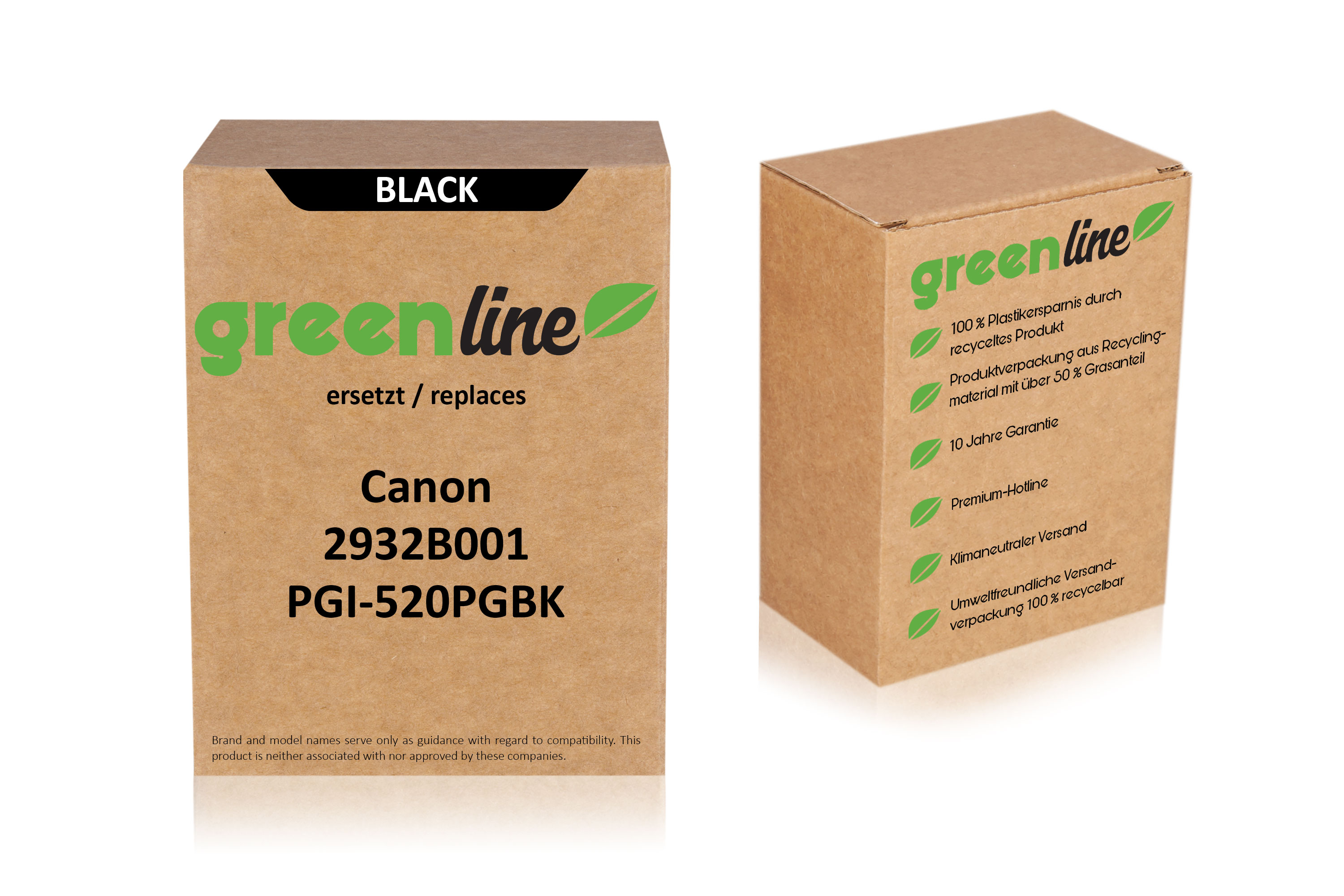 greenline ersetzt Canon 2932B001 / PGI-520 PGBK Tintenpatrone, schwarz