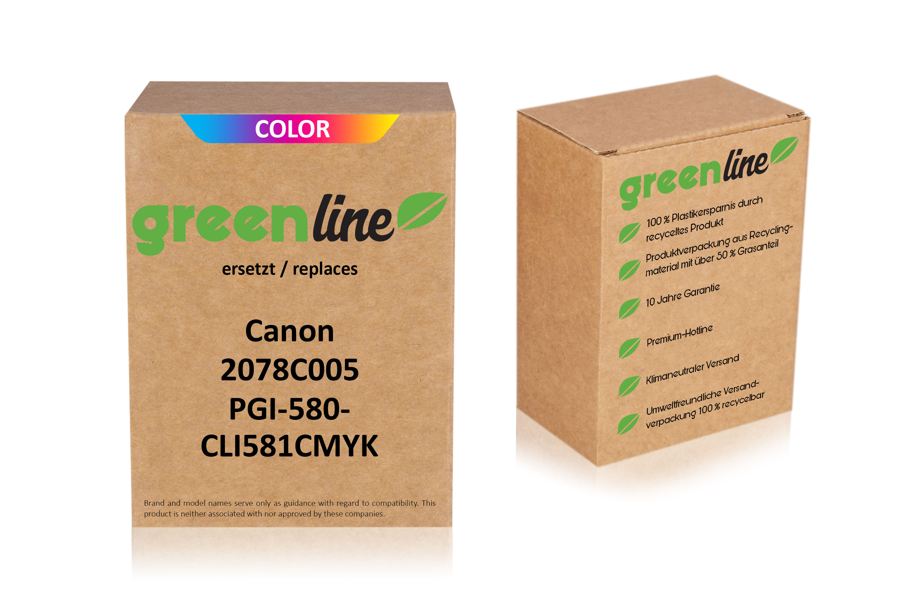 greenline ersetzt Canon 2078C005 / PGI-580XXL CLI-581CMYK XXL Tintenpatrone, multipack