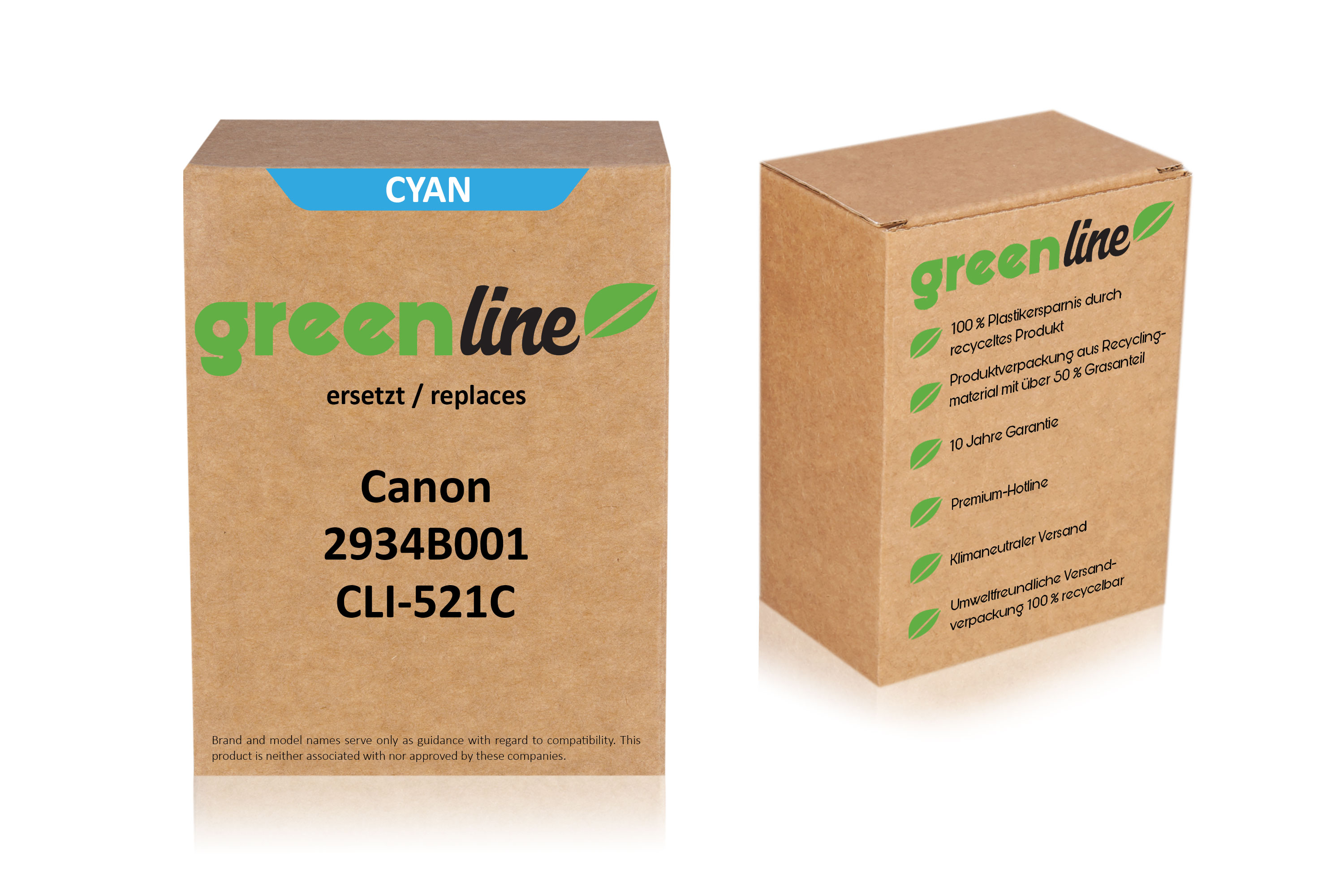 greenline ersetzt Canon 2934B001 / CLI-521 C Tintenpatrone, cyan