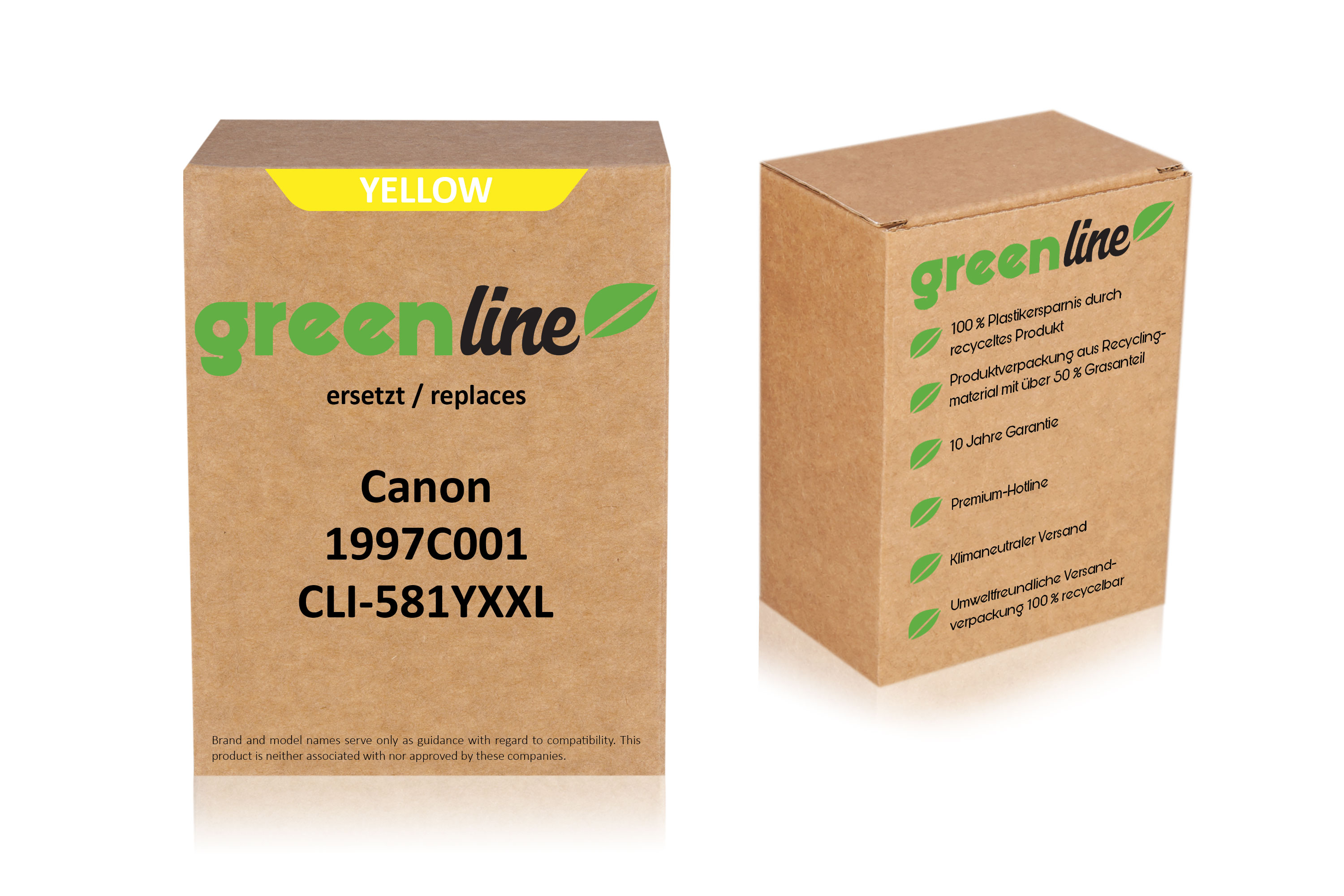 greenline ersetzt Canon 1997 C 001 / CLI-581 YXXL Tintenpatrone, gelb