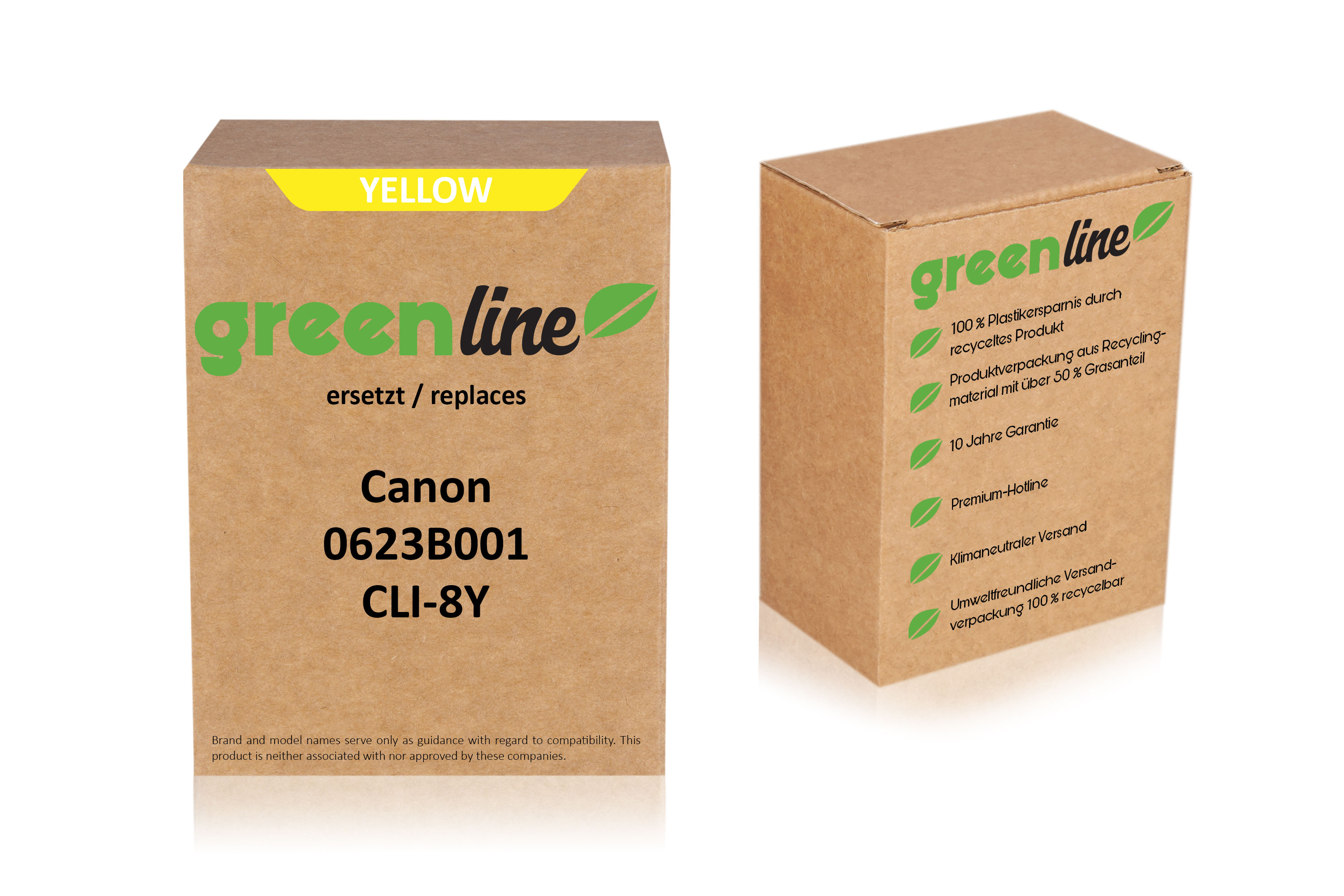 greenline ersetzt Canon 0623 B 001 / CLI-8 Y Tintenpatrone, gelb