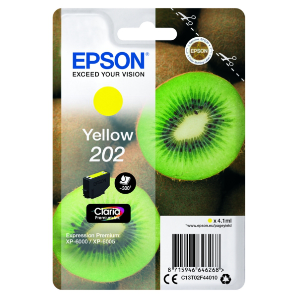 Epson Kiwi Singlepack Yellow 202 Claria Premium Ink