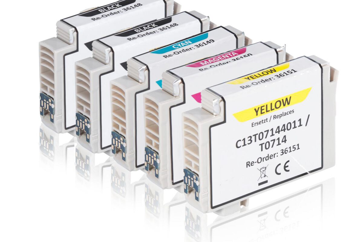 TonerPartner Multipack kompatibel zu Epson C13T07154010 / T0715 enthält 5x Tintenpatrone