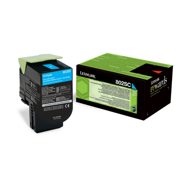 Original Lexmark 80C2SC0 / 802SC Toner cyan