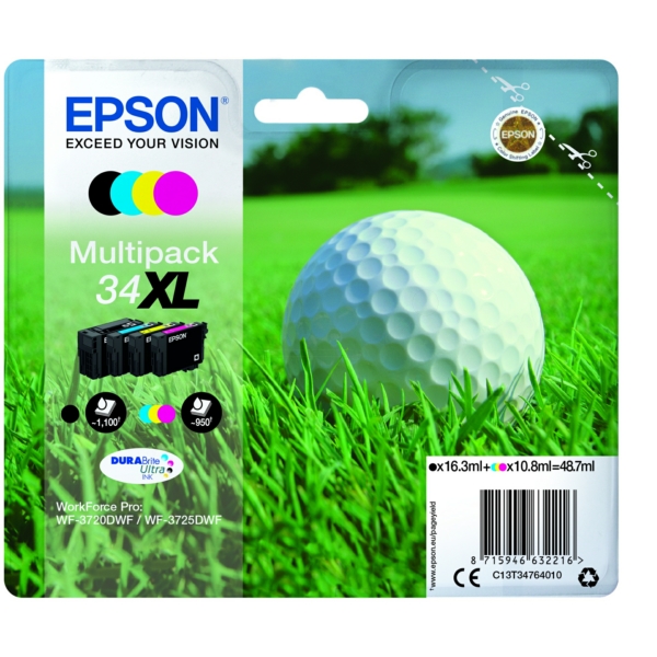 Original Epson C13T34764010 / 34XL Tintenpatrone MultiPack