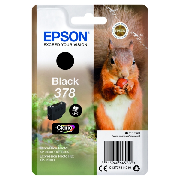 Original Epson C13T37814010 / 378 Tintenpatrone schwarz