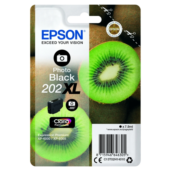 Original Epson C13T02H14010 / 202XL Tintenpatrone schwarz hell