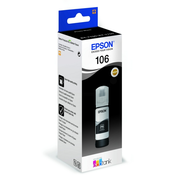 Original Epson C13T00R140 / 106 Tintenflasche schwarz