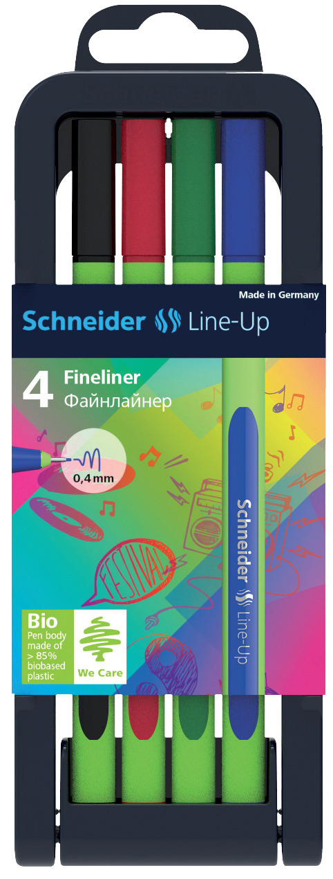 SCHNEIDER Feinliner Line-Up, 4 Stück, sortiert
