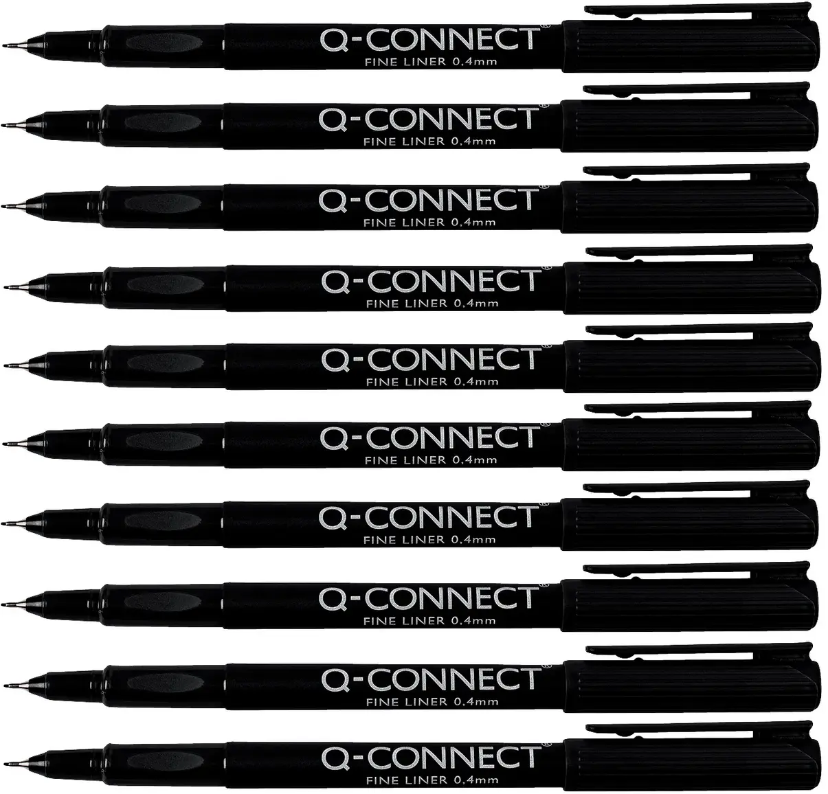 Q-CONNECT Feinliner, 0,4mm, schwarz, (10 Stück)